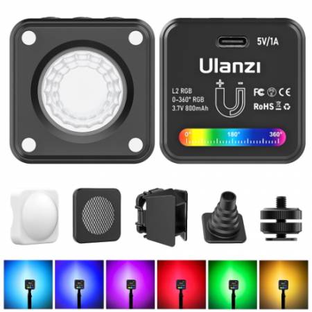 Ulanzi L2 - lampa LED, RGB, zawartość zestawu